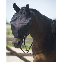 Produktbild von QHP Fliegenmaske mit Ohrenschutz für Ponys in Schwarz aus Polyester