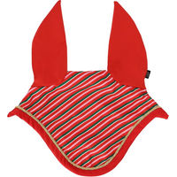 Produktbild von QHP Fliegenohren Ohrenhaube Jolly Stripe Weihnachten Print Größe Pony