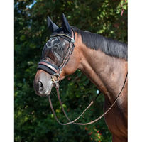 Produktbild von QHP Fliegenschutzhaube mit Netzmaske für Ponys in Schwarz aus Polyester