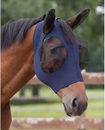 QHP Fliegenschutzmaske Super Bug für Pferde in Navy Blau Größe Pony – Bild 1 von 4