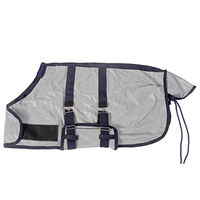 Produktbild von QHP Fohlenfliegendecke grau mit breitem Klettverschluss und Widerristpolster 65 cm