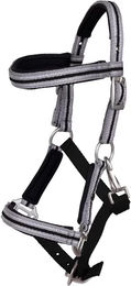 QHP Fohlenhalfter Flore mit Stirnband aus Polyester Schwarz – Bild 1 von 2