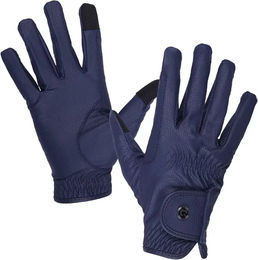 QHP Force Reithandschuhe aus Kunstleder Blau Unisex Größe L – Bild 1 von 4