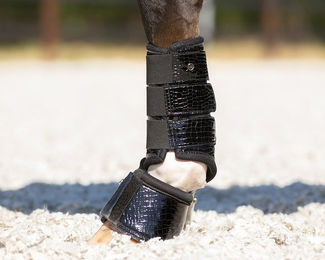 Produktbild von QHP Gamaschen Djune aus Kunstleder Schwarz XL