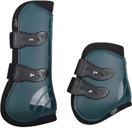 QHP Gamaschen-Set für Ponys mit Neoprenfutter in Dunkelgrün – Bild 1 von 4
