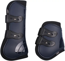 QHP Gamaschen-Set für Warmblut mit Neoprenfutter in Blau – Bild 1 von 5