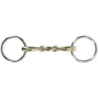 Produktbild von QHP Gebiss mit 2 Ringen für anatomische Doppelbrüche aus Edelstahl für Pferde