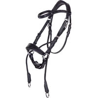 Produktbild von QHP Gebisslose Trense Thunderbolt aus Leder für Ponys in Blau Schwarz oder Bunt