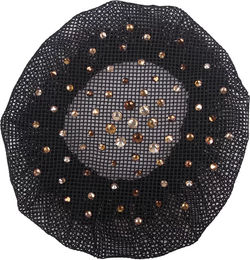 Produktbild von QHP Haarnetz für Dutt mit Rhinestones in Schwarz