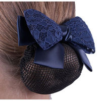 Produktbild von QHP Haarschleife Lace aus Spitze und Satin für Damen in Schwarz oder Blau