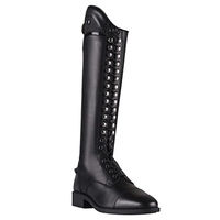 Produktbild von QHP Hailey Junior Dressur Reitstiefel aus Leder mit Schnürung Schwarz Größe 33