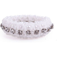 Produktbild von QHP Hair Scrunchie Diamond Knotenband für Damen in Silber und Weiß