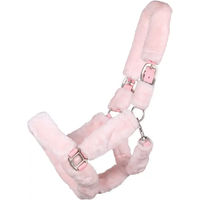 Produktbild von QHP Halfter Alaska für Ponys mit weichem Teddy-Kunstfell in Rosa