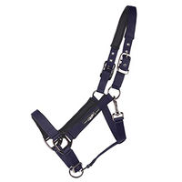 Produktbild von QHP Halfter Deluxe weich gepolstert 3-fach verstellbar für Warmblut in Navy Blau aus Nylon