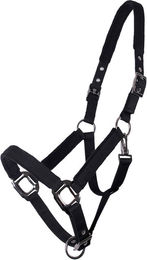 QHP Halfter mit abnehmbarer Fliegenmaske mit Ohren Schwarz Größe Cob – Bild 1 von 8