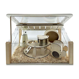 QHP Hamsterkäfig Set aus Holz und Naturmaterialien 5-teilig – Bild 1 von 9