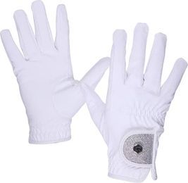 QHP Handschuh Glitz aus Nylon in Schwarz oder Weiß Größe M – Bild 1 von 2