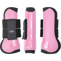 Produktbild von QHP Hartschalen-Gamaschen vorne innen aus Neopren und Kunststoff für Ponys in Flamingo Pink