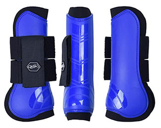 QHP Hartschalen-Gamaschen vorne innen für Shettys aus Neopren und Kunststoff in Blau – Bild 1 von 2