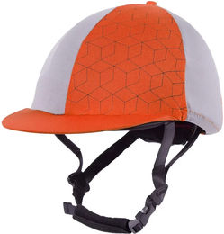 QHP Helmüberzug Eldorado mit Visier für Reithelme Orange – Bild 1 von 2
