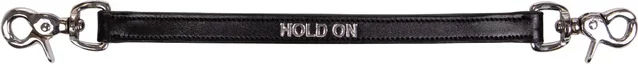 QHP Hold On Sattelgriff aus Leder in Schwarz – Bild 1 von 3