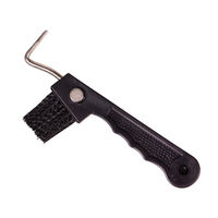 Produktbild von QHP Hufkratzer Bürste mit Magnet Schwarz aus Polyester für die Hufpflege
