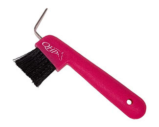 Produktbild von QHP Hufkratzer Color mit Bürste für Pferde in Rosa aus Kunststoff