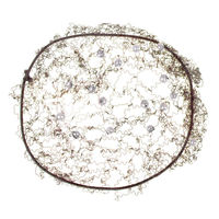 Produktbild von QHP Invisible Pearl Haarnetz für Frauen in Braun und Transparent mit Perlenbesatz