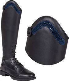 Produktbild von QHP Jaimy Croco Reitstiefel Zubehör aus Leder für Damen in Schwarz oder Blau