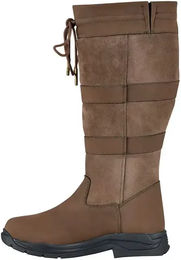 Produktbild von QHP Jaimy Kinderreitstiefel aus Leder in Braun wasserdicht Größe 36