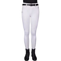 Produktbild von QHP Juliet Winterreitleggings Damen mit Full Grip in Weiß Größe 34