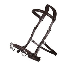 QHP Kappzaum aus Leder in Braun für Ponys – Bild 1 von 3