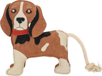 QHP Kauspielzeug Stable Buddy aus Leder in Braun für Hunde – Bild 1 von 2