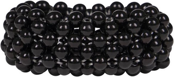 QHP Knotenband Beads Haargummi aus Kunststoff für Damen in Weiß und Schwarz – Bild 1 von 2
