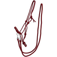 Produktbild von QHP Knotenhalfter Color mit Zügel aus Polyester für Pferde in Rot für Ponys