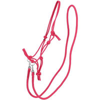 Produktbild von QHP Knotenhalfter Color mit Zügel aus Polyester in Rosa für Vollblut