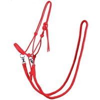Produktbild von QHP Knotenhalfter mit Zügel aus Polyester für Ponys in Blau oder Rot