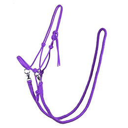 QHP Knotenhalfter mit Zügel für Ponys in Passion Flower Lila aus Seil – Bild 1 von 3