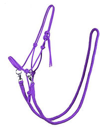 Produktbild von QHP Knotenhalfter mit Zügeln aus 10 mm Seil für Vollblut Passion Flower Lila