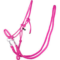 Produktbild von QHP Knotenhalfter mit Zügeln aus 10 mm Seil für Warmblut in Fuchsia