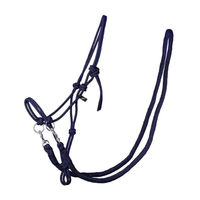 Produktbild von QHP Knotenhalfter mit Zügeln aus Tau in Navy Blau
