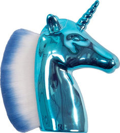 QHP Kopfbürste Unicorn für Pferde Blau Türkis aus Kunststoff – Bild 1 von 6
