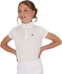 QHP Kynlee Reit-Poloshirt für Mädchen aus Polyester in Weiß – Bild 1 von 7