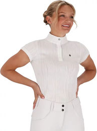 Produktbild von QHP Kynlee Turnierpolo Damen Reitshirt Sommer Weiß Größe 34
