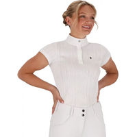 Produktbild von QHP Kynlee Turnierpolo Damen Reitshirt Sommer Weiß Größe 34