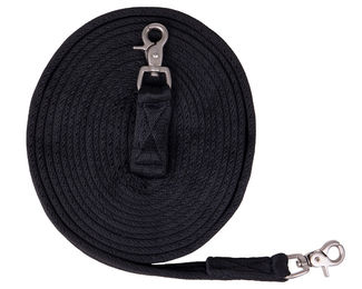 QHP Langzügel für Pferde aus Polyester in Schwarz 8 m – Bild 1 von 2