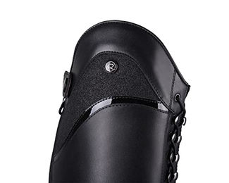 QHP Leder Reitstiefel Hailey Damen Schwarz Größe 39 EU Breit – Bild 1 von 5