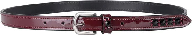 Produktbild von QHP Ledergürtel Unisex Schwarz Rot Silber 75 cm