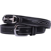Produktbild von QHP Ledergürtel Unisex Schwarz Silber Weiß 75 cm