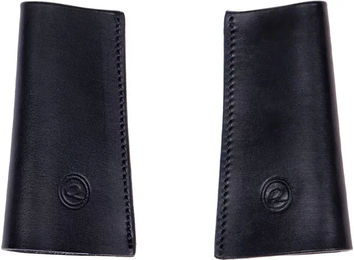 QHP Lederschutz Stulpen für Steigbügelriemen aus Leder Schwarz – Bild 1 von 2